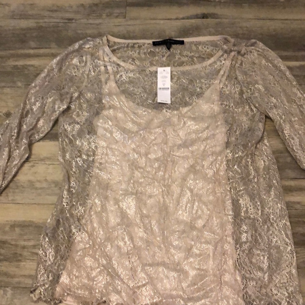 WHITE HOUSE BLACK MARKET PEARL DUST DRESS SHIRT